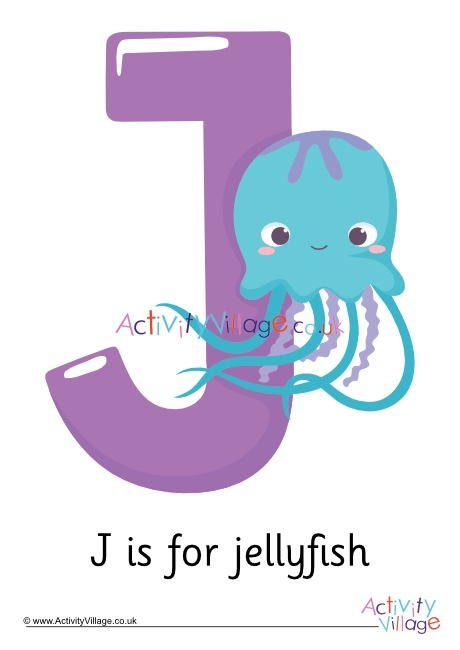 J is for jellyfish poster