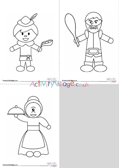 Jack and the Beanstalk colouring pages - younger