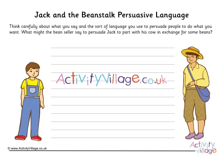 Jack And The Beanstalk Persuasive Language Worksheet
