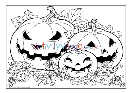 Jack O Lanterns Colouring Page