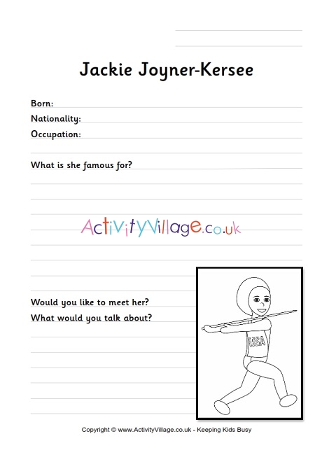 Jackie Joyner-Kersee worksheet 