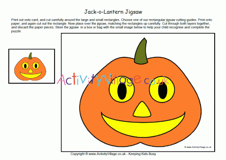 Jack o' Lantern Jigsaw Printable