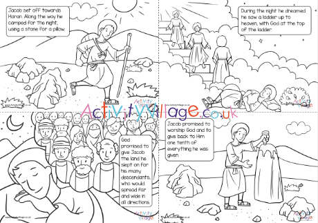 Jacob's Ladder colouring pages - captioned