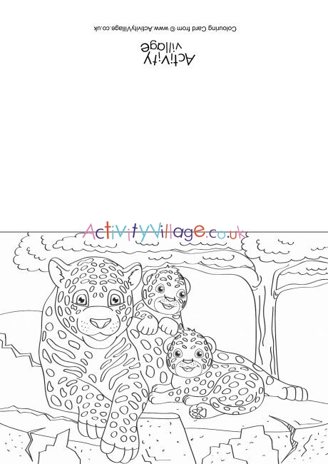 Jaguars Scene Colouring Card