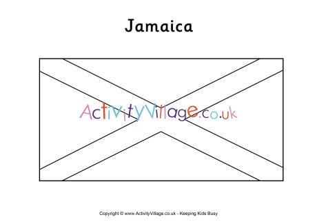 Jamaica flag colouring page