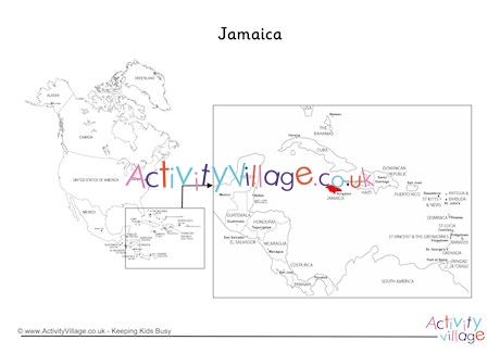 Jamaica On Map Of North America