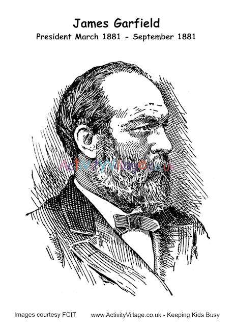 James Garfield colouring page