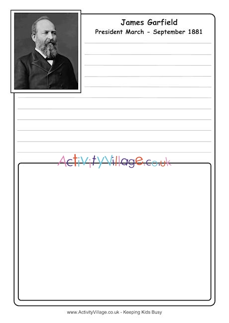 James Garfield notebooking page