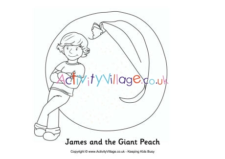 James and the giant peace colouring page