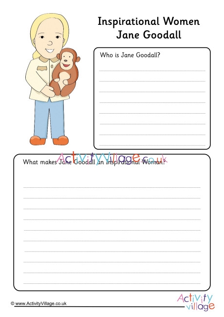 Jane Goodall Inspirational Women Worksheet