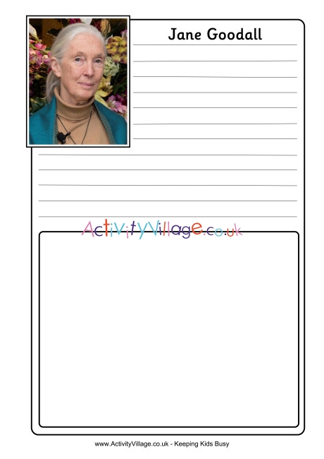 Jane Goodall Notebooking Page