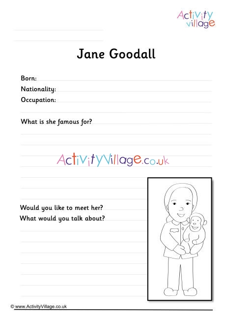 Jane Goodall Worksheet