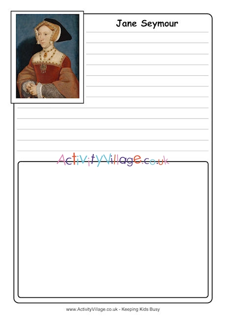 Jane Seymour notebooking page