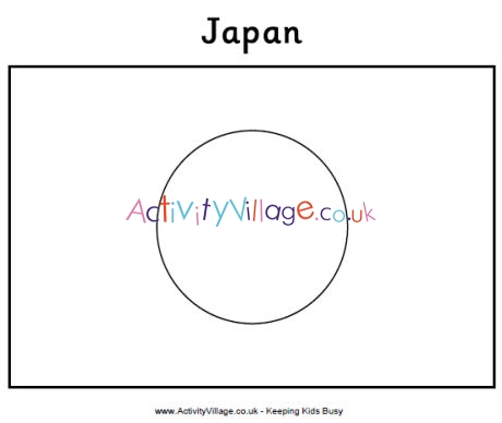Japan flag colouring page