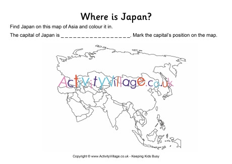 Japan location worksheet