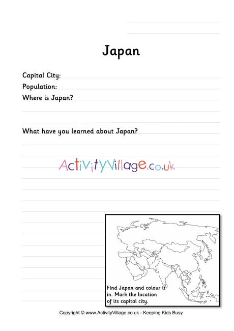 Japan worksheet