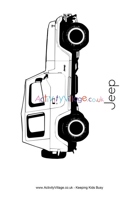 Jeep colouring page