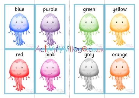 Jellyfish colour flash cards