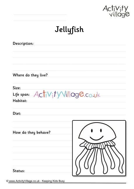 Jellyfish Worksheet