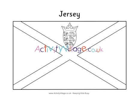 Jersey flag colouring page