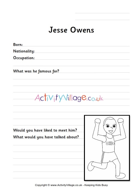 Jesse Owens worksheet 
