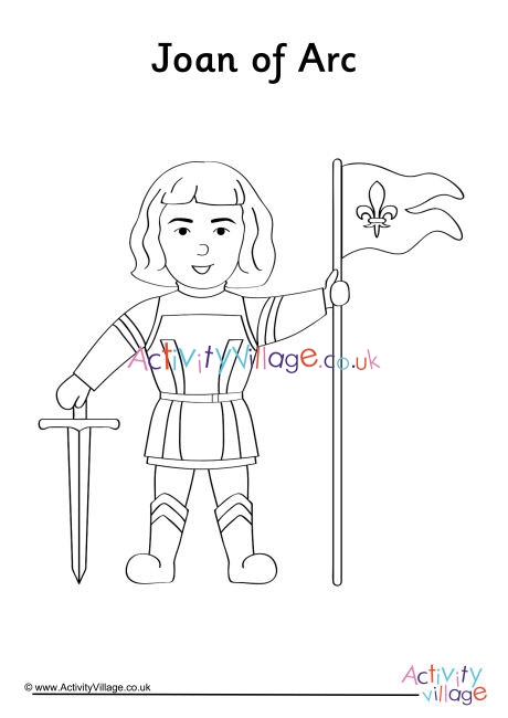 Joan of Arc Colouring Page