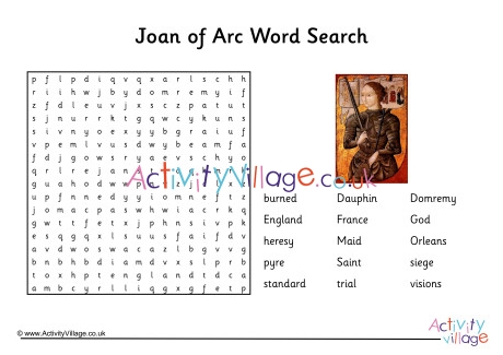 Joan of Arc word search
