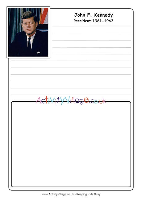 John F Kennedy notebooking page