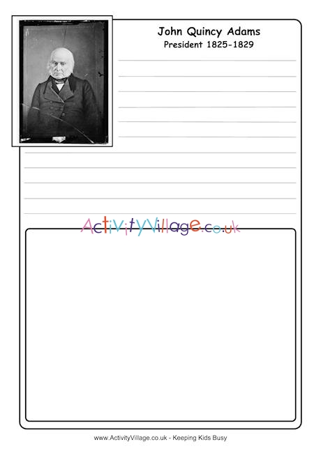 John Quincy Adams notebooking page