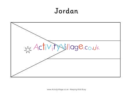 Jordan Flag Colouring Page