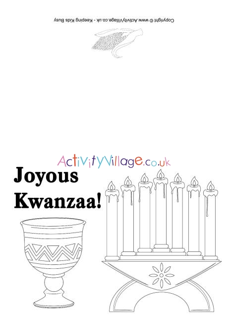 Joyous Kwanzaa colouring card