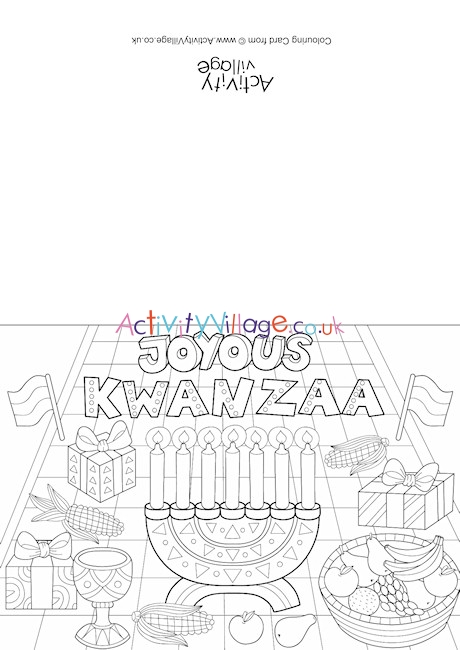 Joyous Kwanzaa colouring card