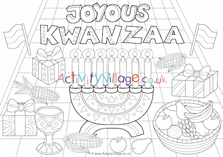 Joyous Kwanzaa colouring page