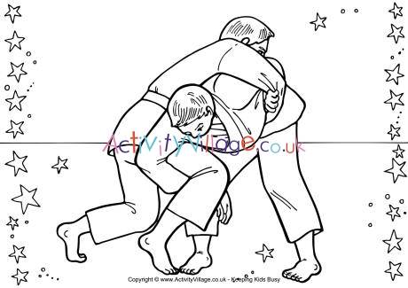 Judo colouring page 2