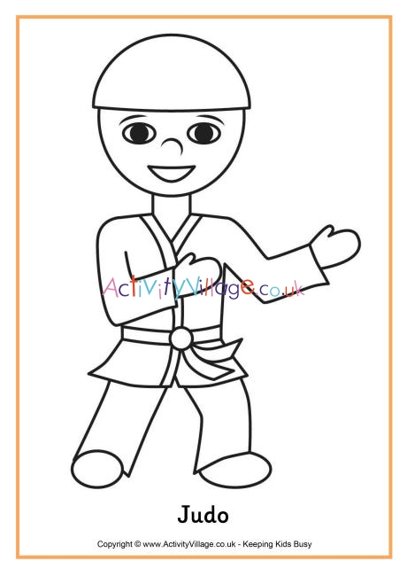 Judo colouring page