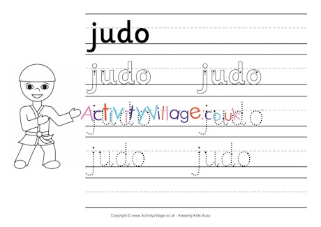 Judo handwriting worksheet