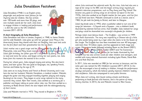 Julia Donaldson Factsheet