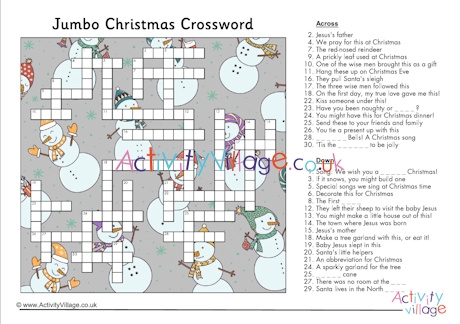 Jumbo Christmas crossword