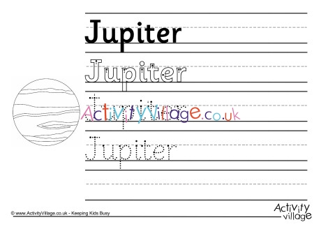 Jupiter handwriting worksheet