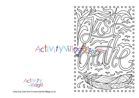 Just breathe colouring card