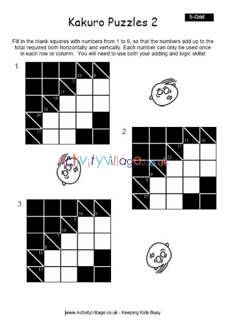 Kakuro puzzle 2 - 5 grid