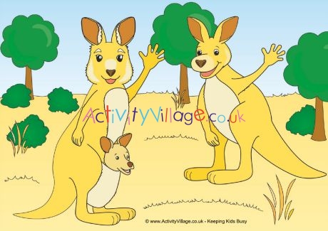 Kangaroo scene poster