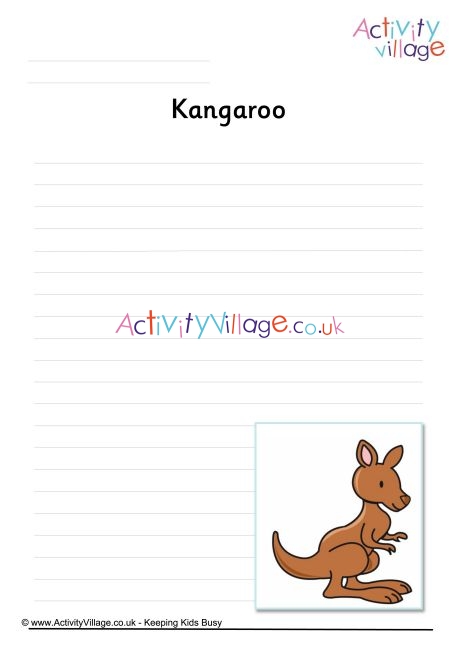 Kangaroo writing page
