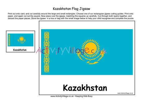 Kazakhstan flag jigsaw