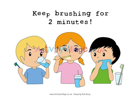 Keep brushing for 2 minutes poster