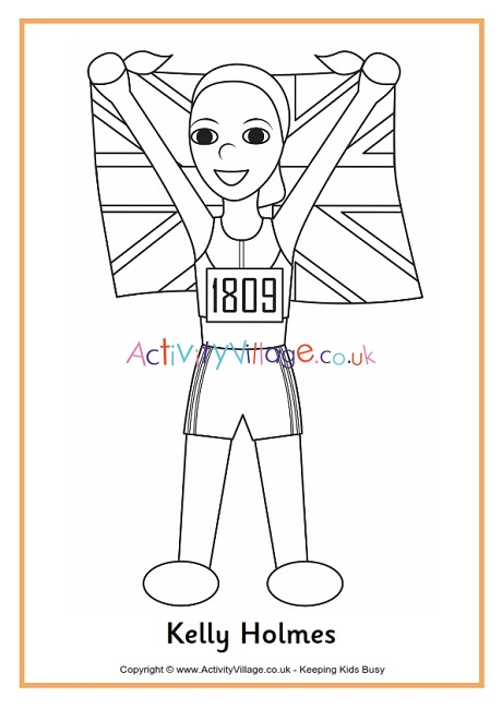 Kelly Holmes colouring page