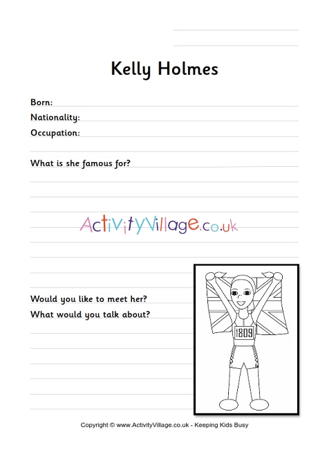 Kelly Holmes worksheet