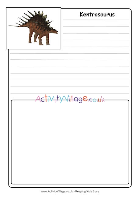 Kentrosaurus notebooking page