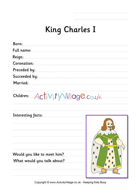 King Charles I Worksheet