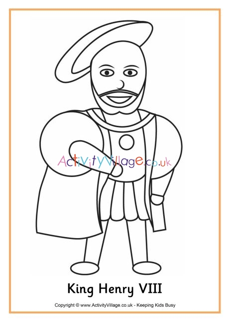 King Henry VIII colouring page